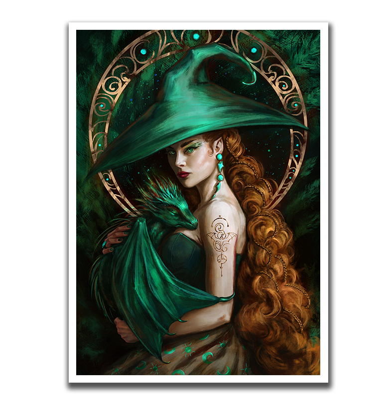 "The Witch and the Green Wooden Dragon" | PRINT